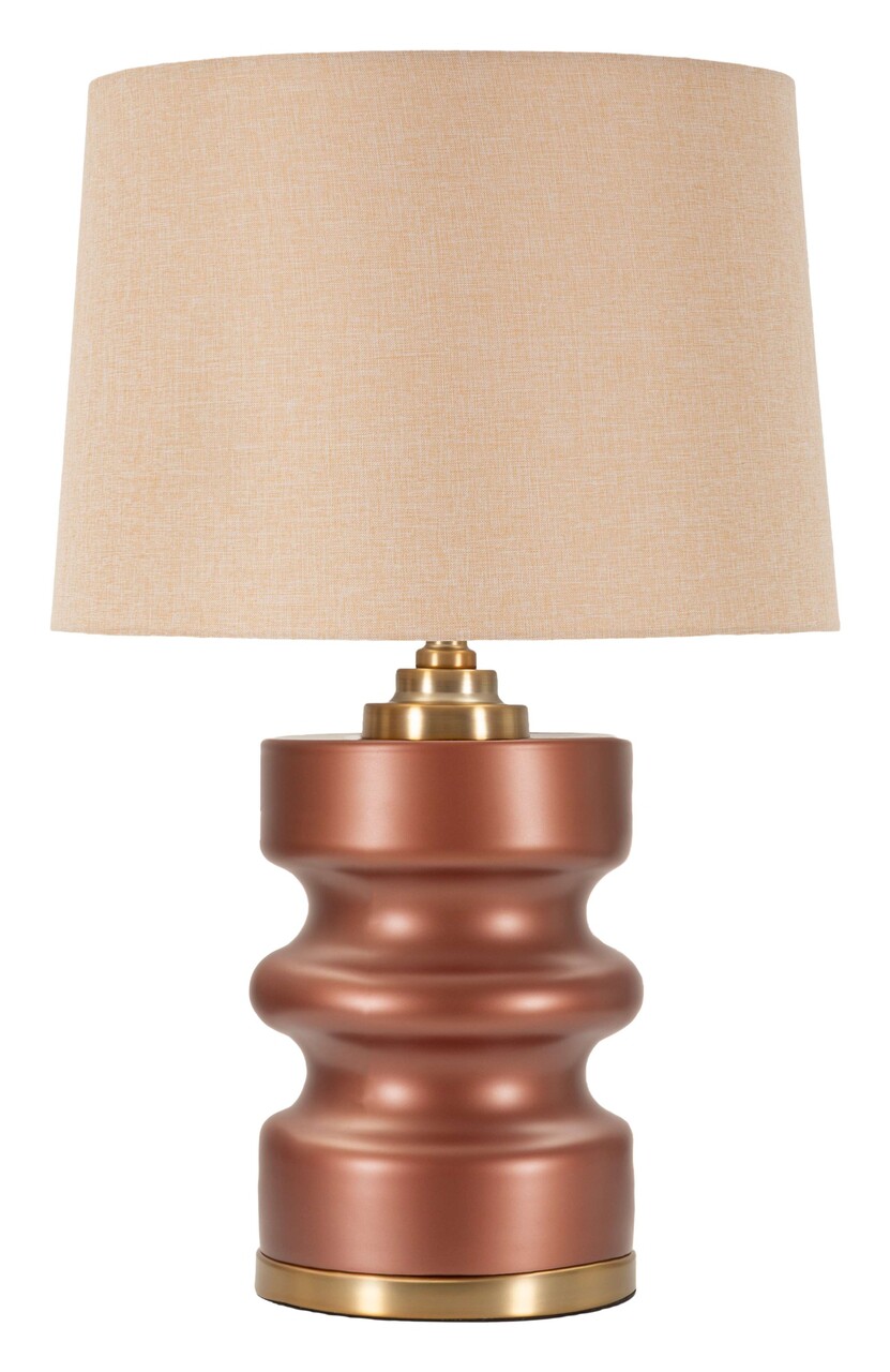 Lampa de masa Rosenthal -B, Mauro Ferretti,  1 x E27, 40W, 36.5x56.5 cm, sticla/fier/textil, maro/auriu - imagine 7